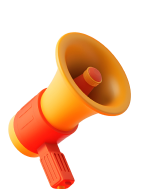 picture megaphone with orange drops background 1